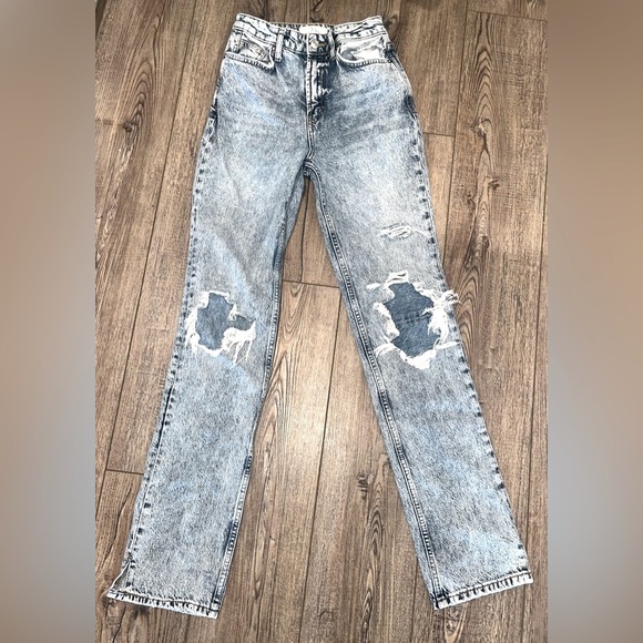 Free people grunge whitewash jeans size 25 90’s preppy - Picture 1 of 3